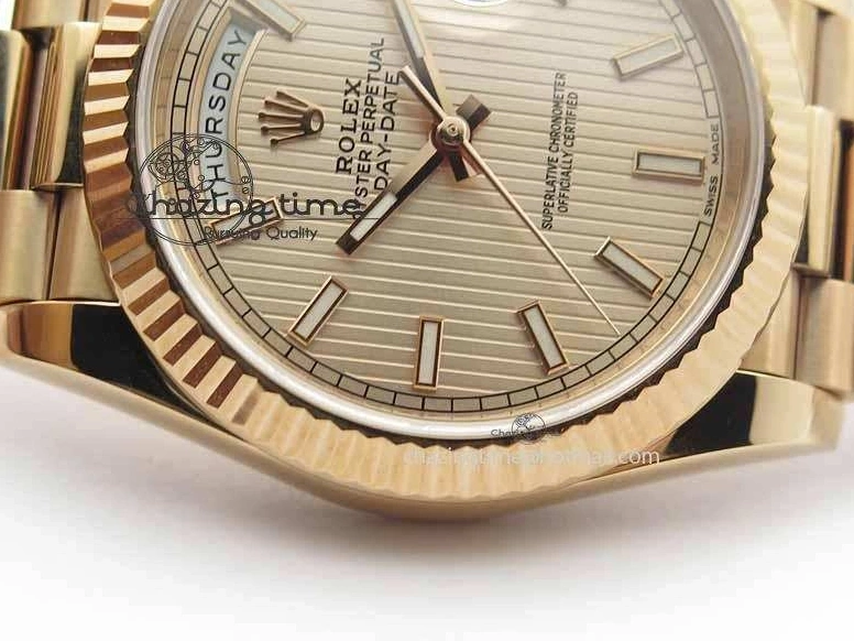 RG Edition On Best A3255 RG President Noob 228239 40mm 1:1 RG Bracelet Day-Date Dial 0409